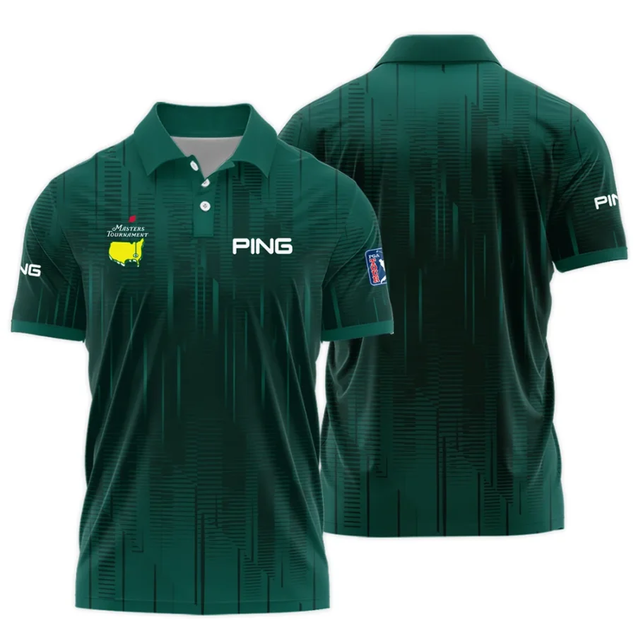 Masters Tournament Ping Dark Green Gradient Stripes Pattern Polo Shirt Style Classic Polo Shirt For Men