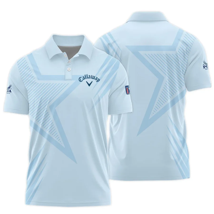 2024 PGA Championship Valhalla Golf Star Line Pattern Light Blue Callaway Polo Shirt Style Classic Polo Shirt For Men