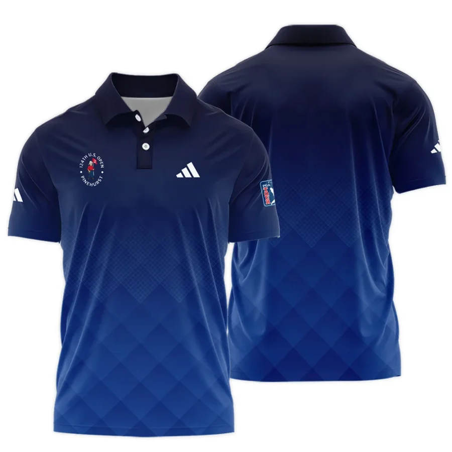 124th U.S. Open Pinehurst Adidas Dark Blue Gradient Stripes Pattern Polo Shirt Style Classic Polo Shirt For Men