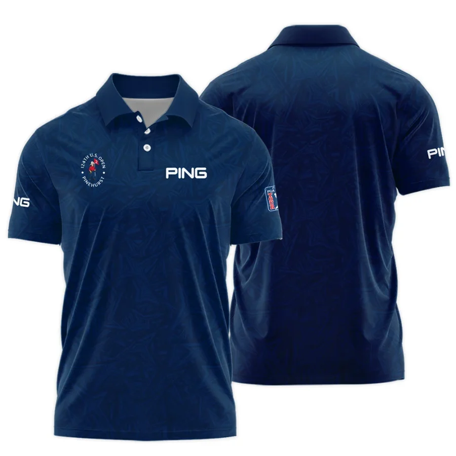 Ping 124th U.S. Open Pinehurst Stars Gradient Pattern Dark Blue Polo Shirt Style Classic Polo Shirt For Men