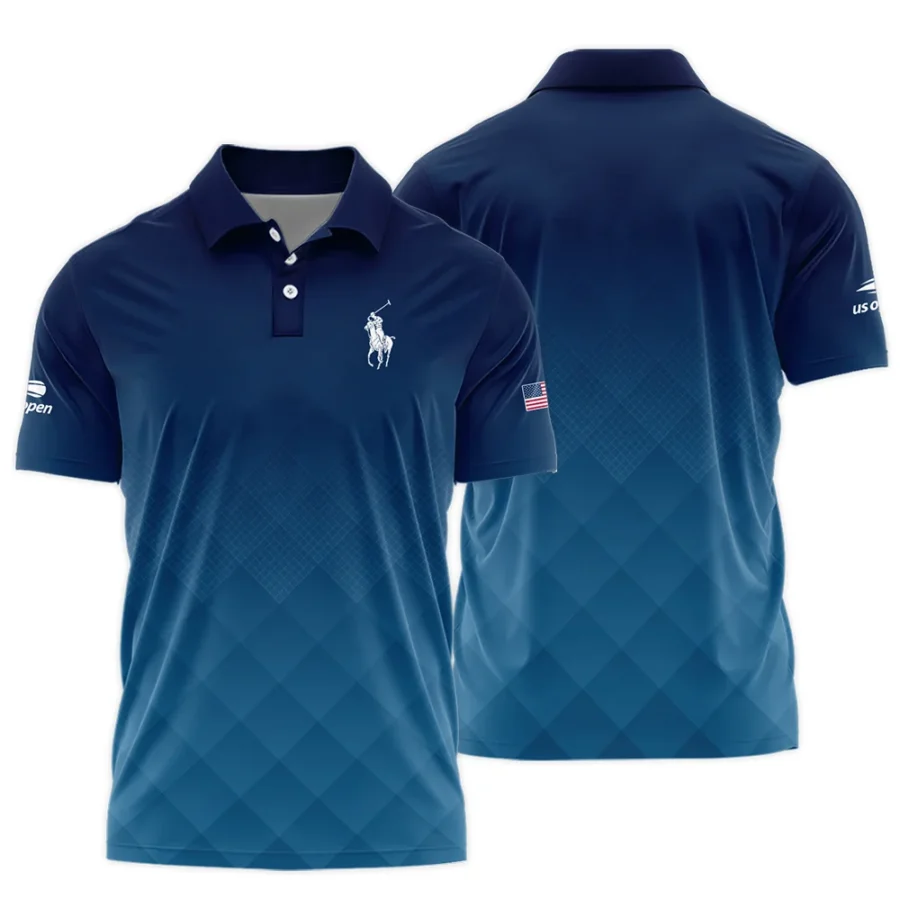 Ralph Lauren Blue Abstract Background US Open Tennis Champions Polo Shirt Style Classic Polo Shirt For Men