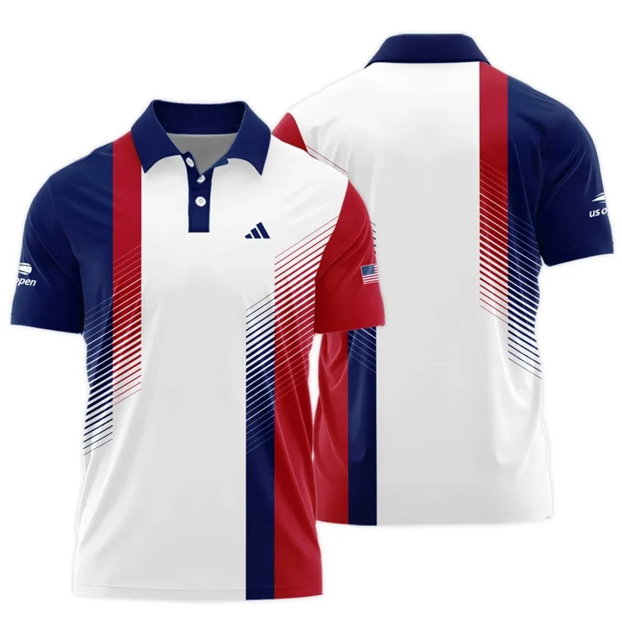 Adidas Blue Red Straight Line White US Open Tennis Champions Polo Shirt Style Classic Polo Shirt For Men