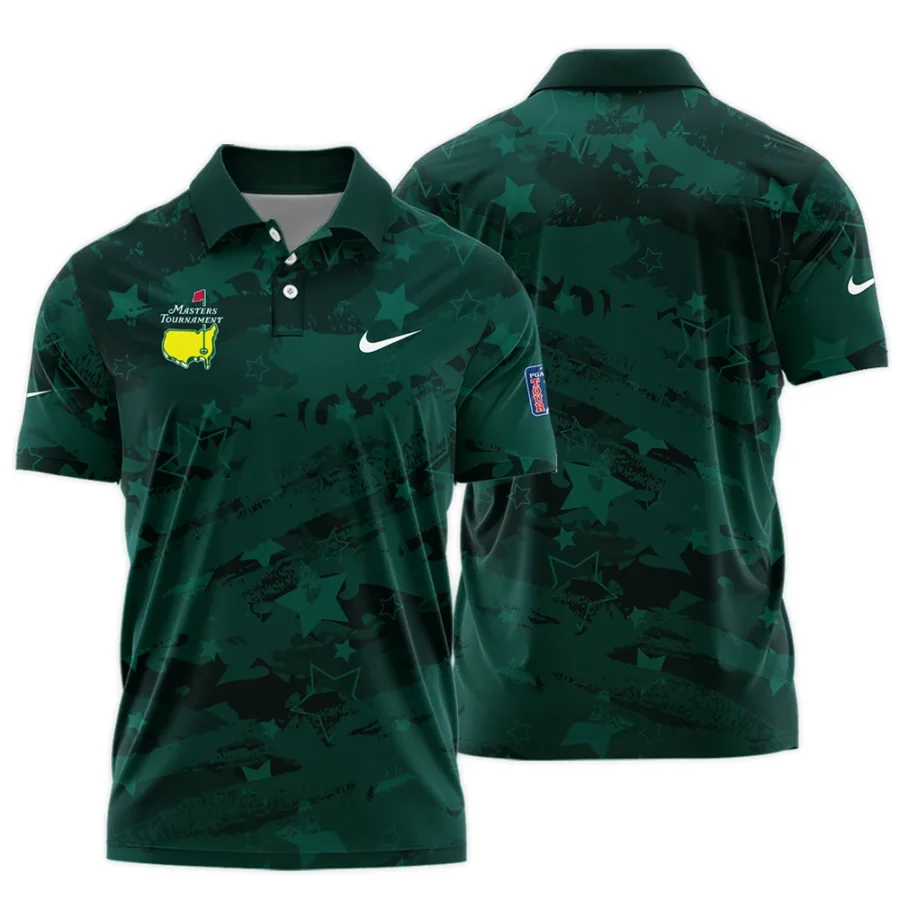 Dark Green Stars Pattern Grunge Background Masters Tournament Nike Polo Shirt Style Classic Polo Shirt For Men