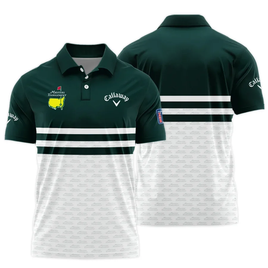 Dark Green Mix White With Logo Pattern Masters Tournament Callaway Polo Shirt Style Classic Polo Shirt For Men