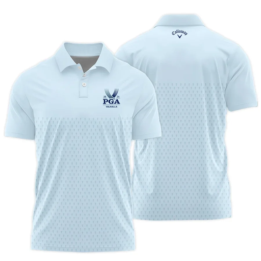 PGA Trophy Pattern Light Blue 2024 PGA Championship Valhalla Callaway Polo Shirt Style Classic Polo Shirt For Men