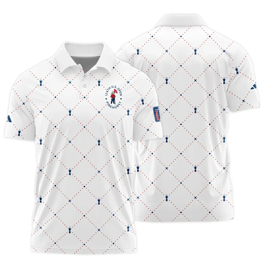 Argyle Pattern With Cup 124th U.S. Open Pinehurst Adidas Polo Shirt Style Classic Polo Shirt For Men
