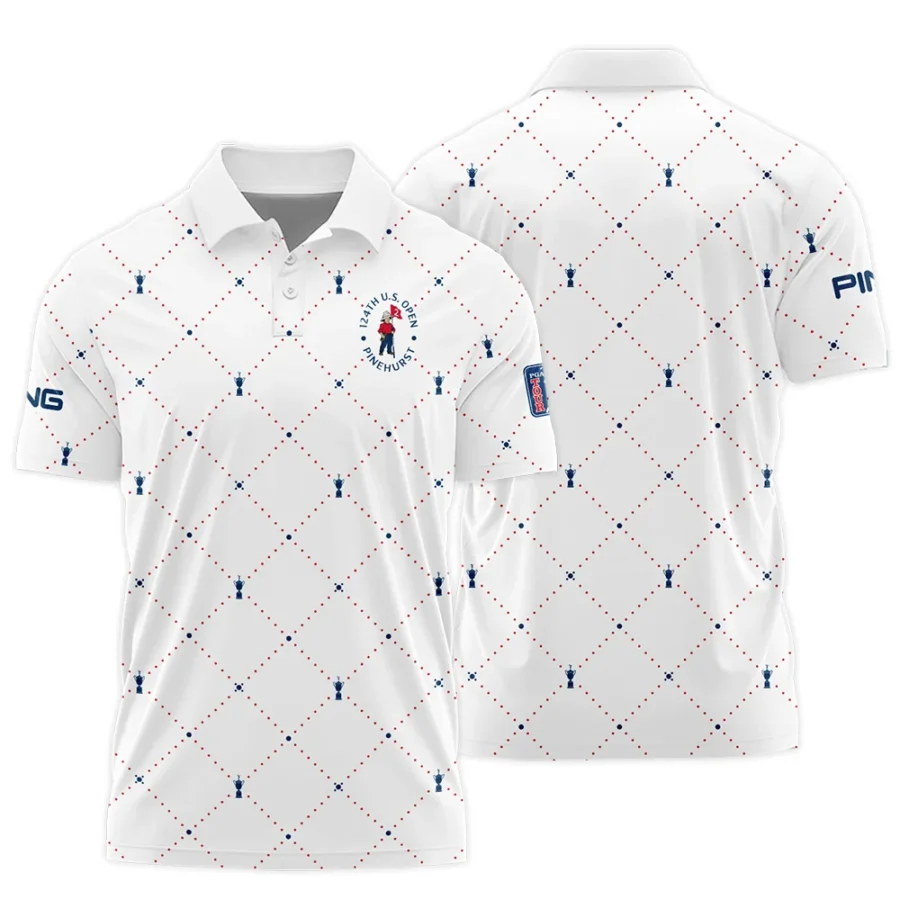 Argyle Pattern With Cup 124th U.S. Open Pinehurst Ping Polo Shirt Style Classic Polo Shirt For Men