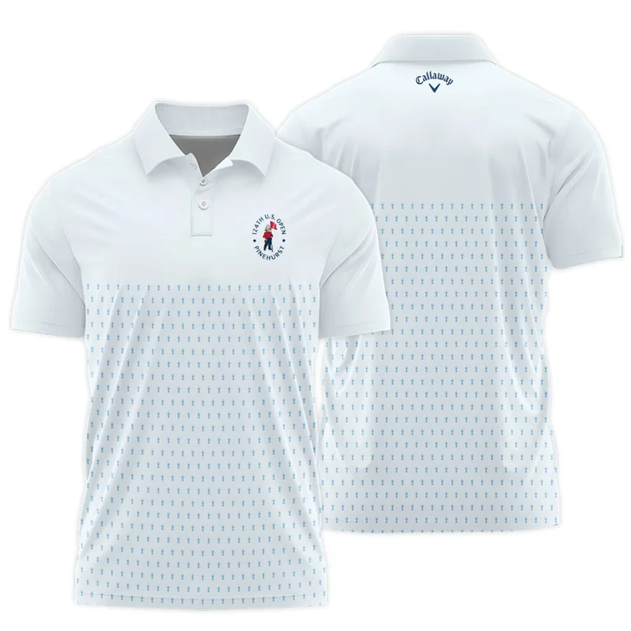 U.S Open Trophy Pattern Light Blue 124th U.S. Open Pinehurst Callaway Polo Shirt Style Classic Polo Shirt For Men