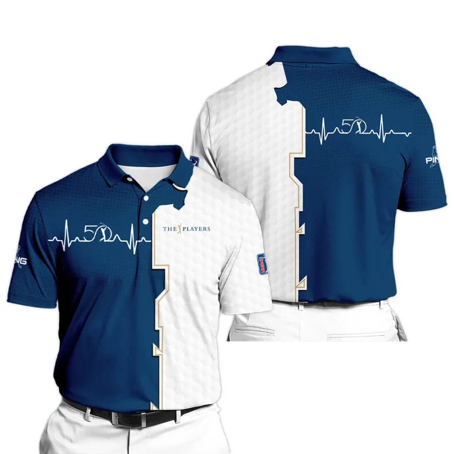 Golf Heart Beat Navy Blue THE PLAYERS Championship Ping Polo Shirt Style Classic Polo Shirt For Men