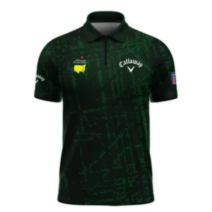 Masters Tournament Callaway Golf Pattern Halftone Green Long Polo Shirt Style Classic Long Polo Shirt For Men