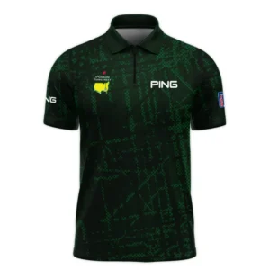 Masters Tournament Ping Golf Pattern Halftone Green Long Polo Shirt Style Classic Long Polo Shirt For Men