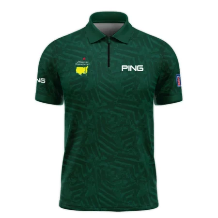 Ping Masters Tournament Green Stratches Seamless Pattern Zipper Polo Shirt Style Classic Zipper Polo Shirt For Men