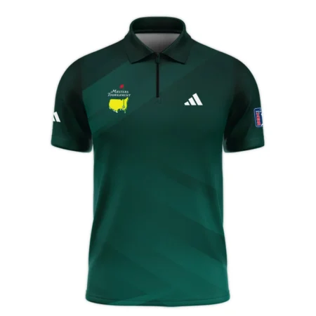 Masters Tournament Dark Green Gradient Golf Sport Adidas Zipper Polo Shirt Style Classic Zipper Polo Shirt For Men