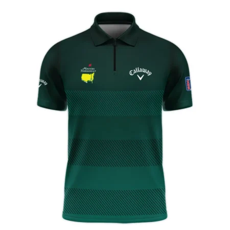 Callaway Masters Tournament Dark Green Gradient Stripes Pattern Golf Sport Zipper Polo Shirt Style Classic Zipper Polo Shirt For Men