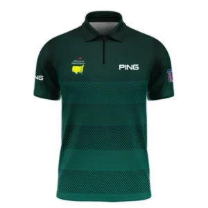 Ping Masters Tournament Dark Green Gradient Stripes Pattern Golf Sport Long Polo Shirt Style Classic Long Polo Shirt For Men