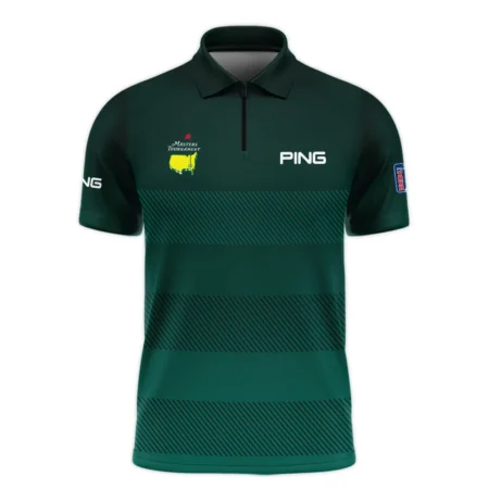 Ping Masters Tournament Dark Green Gradient Stripes Pattern Golf Sport Zipper Polo Shirt Style Classic Zipper Polo Shirt For Men