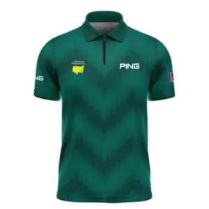 Golf Sport Green Gradient Stripes Pattern Ping Masters Tournament Long Polo Shirt Style Classic Long Polo Shirt For Men