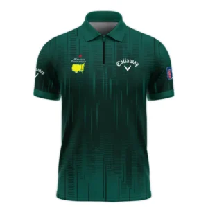 Masters Tournament Callaway Dark Green Gradient Stripes Pattern Long Polo Shirt Style Classic Long Polo Shirt For Men