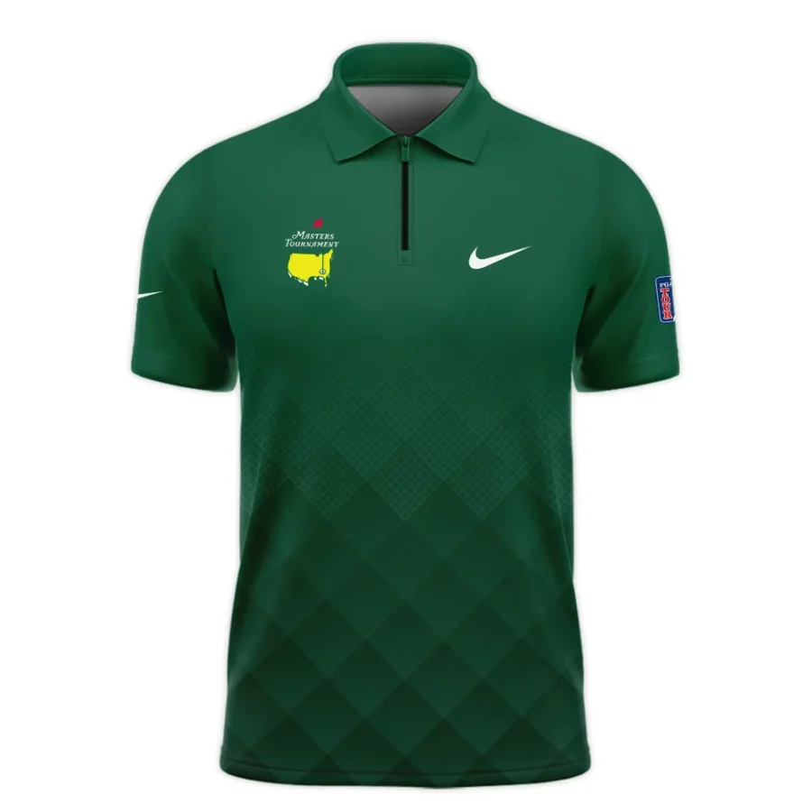 Masters Tournament Nike Gradient Dark Green Pattern Zipper Polo Shirt Style Classic Zipper Polo Shirt For Men