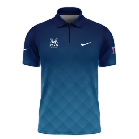 2024 PGA Championship Valhalla Nike Blue Gradient Abstract Stripes  Zipper Polo Shirt Style Classic Zipper Polo Shirt For Men