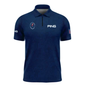 Ping 124th U.S. Open Pinehurst Stars Gradient Pattern Dark Blue Long Polo Shirt Style Classic Long Polo Shirt For Men