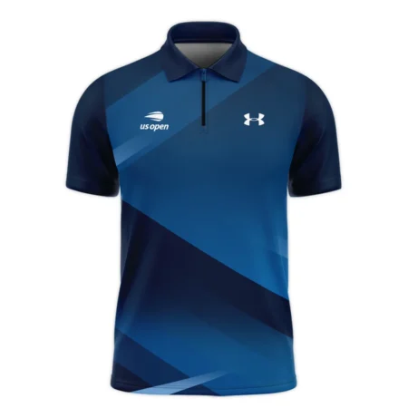 US Open Tennis Champions Dark Blue Background Under Armour Short Sleeve Round Neck Polo Shirts