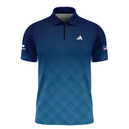 Adidas Blue Abstract Background US Open Tennis Champions Short Sleeve Round Neck Polo Shirts