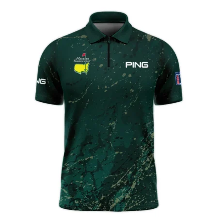 Old Cracked Texture With Gold Splash Paint Masters Tournament Ping Zipper Polo Shirt Style Classic Zipper Polo Shirt For Men