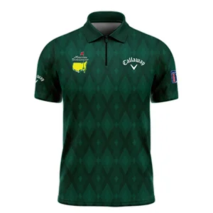 Green Fabric Ikat Diamond pattern Masters Tournament Callaway Long Polo Shirt Style Classic Long Polo Shirt For Men