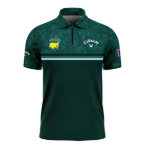 Dark Green Triangle Mosaic Pattern Masters Tournament Callaway Long Polo Shirt Style Classic Long Polo Shirt For Men