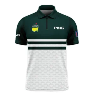 Dark Green Mix White With Logo Pattern Masters Tournament Ping Long Polo Shirt Style Classic Long Polo Shirt For Men