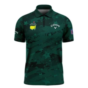 Dark Green Stars Pattern Grunge Background Masters Tournament Callaway Long Polo Shirt Style Classic Long Polo Shirt For Men