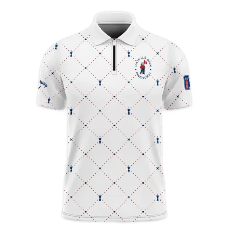 Argyle Pattern With Cup 124th U.S. Open Pinehurst Callaway Zipper Polo Shirt Style Classic Zipper Polo Shirt For Men