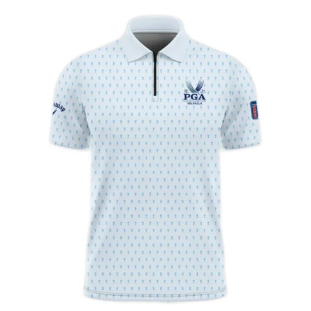 Golf Pattern Light Blue Cup 2024 PGA Championship Valhalla Callaway Polo Shirt Mandarin Collar Polo Shirt
