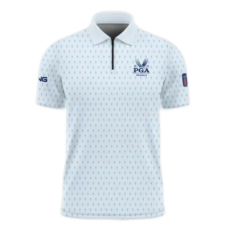 Golf Pattern Light Blue Cup 2024 PGA Championship Valhalla Ping Zipper Polo Shirt Style Classic Zipper Polo Shirt For Men