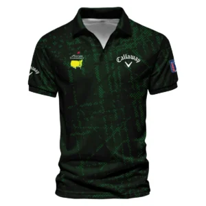 Masters Tournament Callaway Golf Pattern Halftone Green Vneck Long Polo Shirt Style Classic Long Polo Shirt For Men