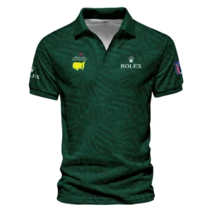 Rolex Masters Tournament Green Stratches Seamless Pattern Vneck Long Polo Shirt Style Classic Long Polo Shirt For Men