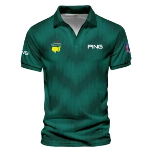 Golf Sport Green Gradient Stripes Pattern Ping Masters Tournament Vneck Long Polo Shirt Style Classic Long Polo Shirt For Men