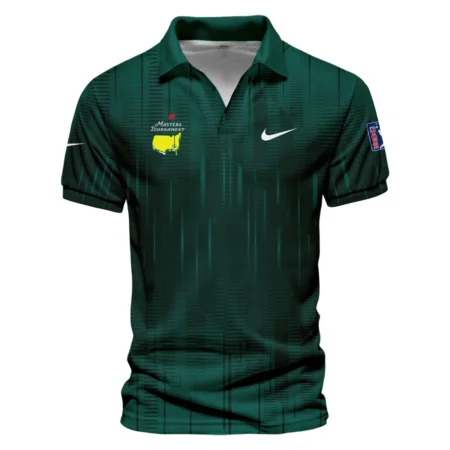 Masters Tournament Nike Dark Green Gradient Stripes Pattern Style Classic, Short Sleeve Polo Shirts Quarter-Zip Casual Slim Fit Mock Neck Basic