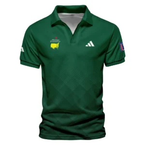 Masters Tournament Adidas Gradient Dark Green Pattern Vneck Long Polo Shirt Style Classic Long Polo Shirt For Men