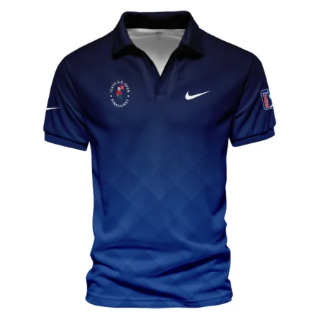 124th U.S. Open Pinehurst Nike Dark Blue Gradient Stripes Pattern Vneck Polo Shirt Style Classic Polo Shirt For Men