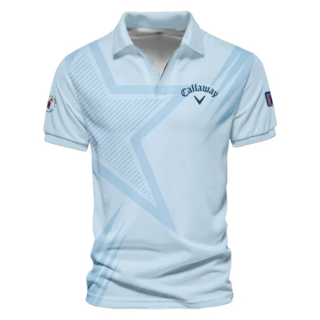 124th U.S. Open Pinehurst Golf Star Line Pattern Light Blue Callaway Vneck Polo Shirt Style Classic Polo Shirt For Men