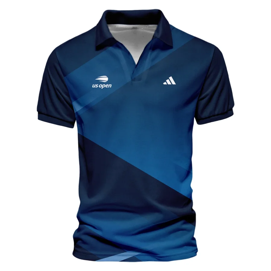 US Open Tennis Champions Dark Blue Background Adidas Vneck Polo Shirt Style Classic Polo Shirt For Men
