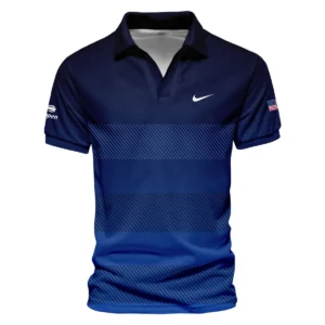 Straight Line Dark Blue Background US Open Tennis Champions Nike Mandarin collar Quater-Zip Long Sleeve