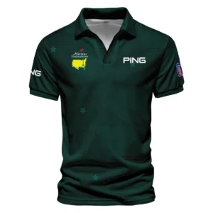 Stars Dark Green Golf Masters Tournament Ping Vneck Long Polo Shirt Style Classic Long Polo Shirt For Men