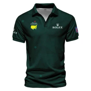 Stars Dark Green Golf Masters Tournament Rolex Vneck Long Polo Shirt Style Classic Long Polo Shirt For Men