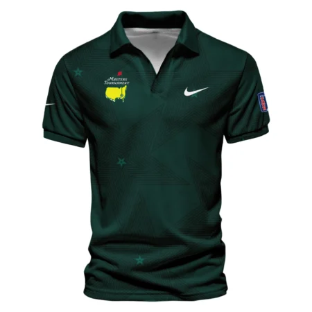 Golf Pattern Stars Dark Green Masters Tournament Nike Vneck Polo Shirt Style Classic Polo Shirt For Men