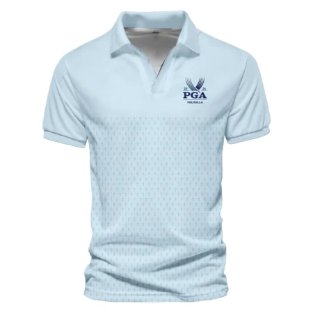 PGA Trophy Pattern Light Blue 2024 PGA Championship Valhalla Callaway Vneck Polo Shirt Style Classic Polo Shirt For Men