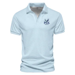 PGA Trophy Pattern Light Blue 2024 PGA Championship Valhalla Ping Style Classic, Short Sleeve Polo Shirts Quarter-Zip