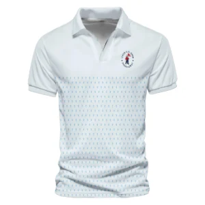 U.S Open Trophy Pattern Light Blue 124th U.S. Open Pinehurst Callaway Style Classic, Short Sleeve Polo Shirts Quarter-Zip